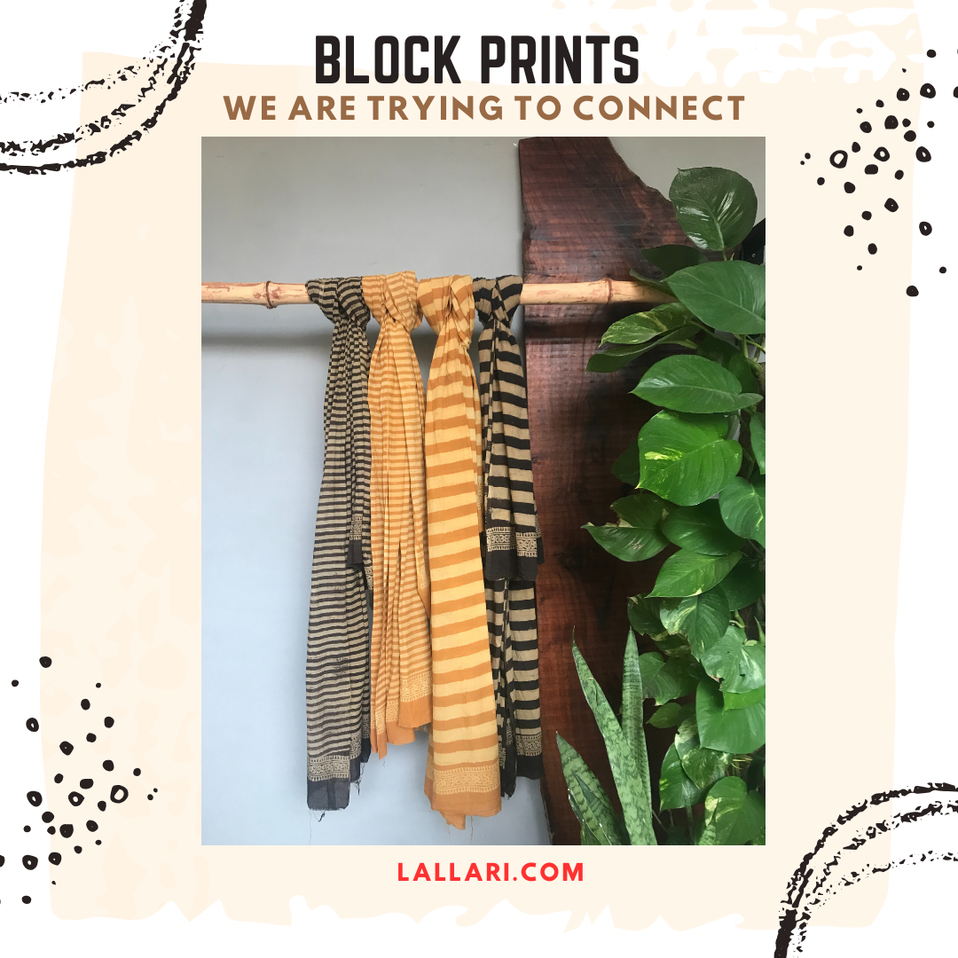 Kesri Block Print Scarf