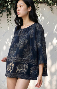 Block Print Stitched Kurta